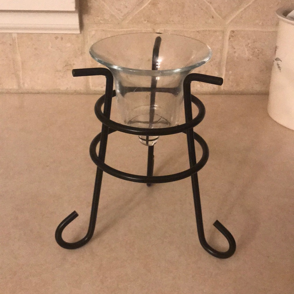 Wrought Iron and Glass 2 pc. Votive candle holder